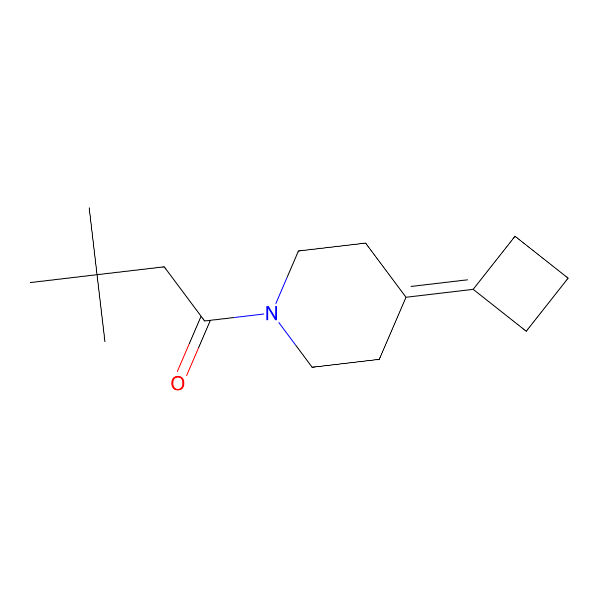 1-(4-Cyclobutylidenepiperidin-1-yl)-3,3-dimethylbutan-1-one molecular structure, CAS 2309728-00-3