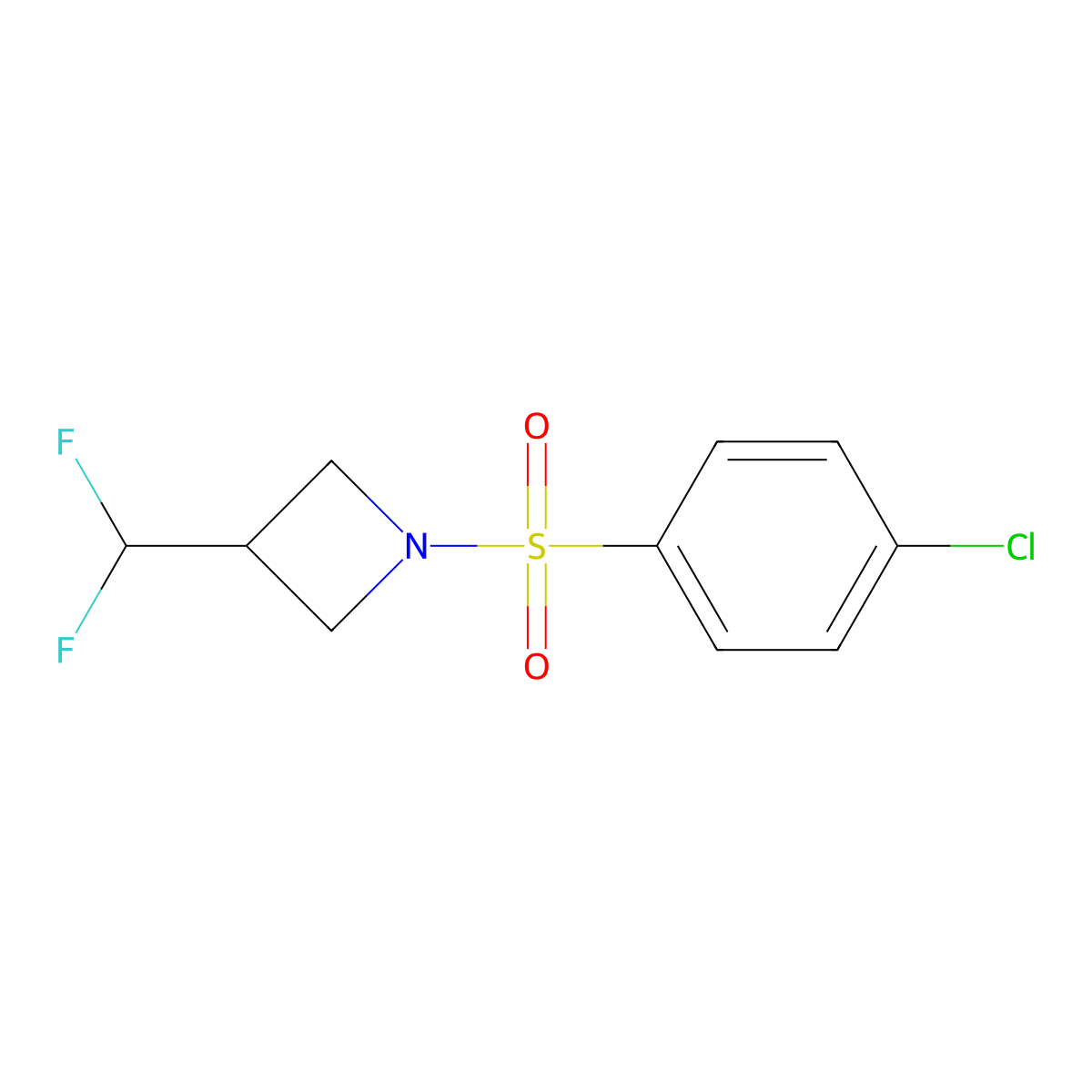 1-(4-Chlorobenzenesulfonyl)-3-(difluoromethyl)azetidine molecular structure, CAS 2309728-32-1