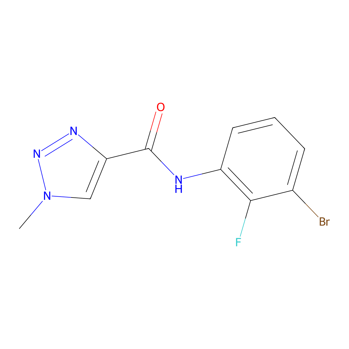 N-(3-bromo-2-fluorophenyl)-1-methyl-1H-1,2,3-triazole-4-carboxamide molecular structure, CAS 2309728-55-8