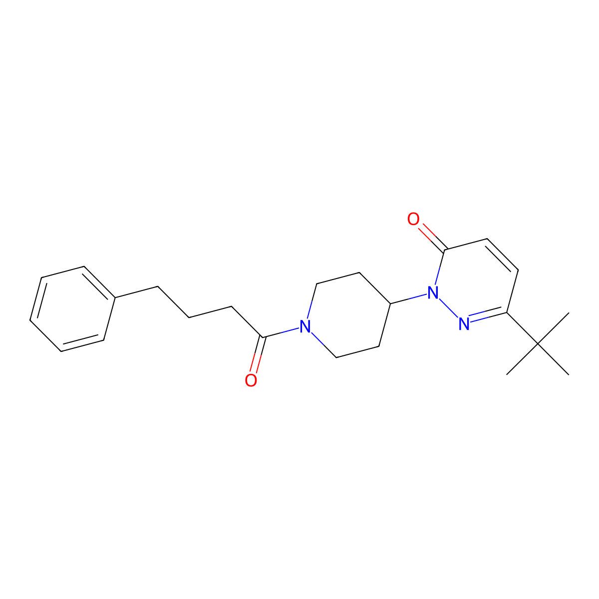 6-Tert-butyl-2-[1-(4-phenylbutanoyl)piperidin-4-yl]-2,3-dihydropyridazin-3-one molecular structure, CAS 2309729-22-2