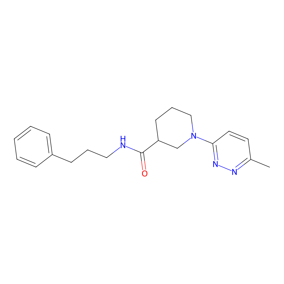 1-(6-methylpyridazin-3-yl)-N-(3-phenylpropyl)piperidine-3-carboxamide molecular structure, CAS 2309729-31-3