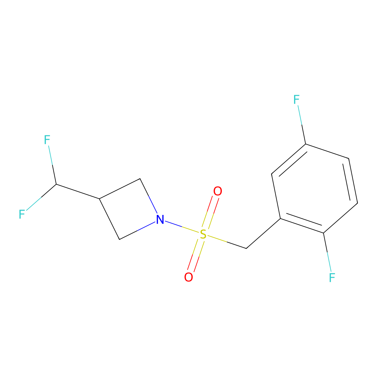 1-((2,5-Difluorobenzyl)sulfonyl)-3-(difluoromethyl)azetidine molecular structure, CAS 2309730-01-4