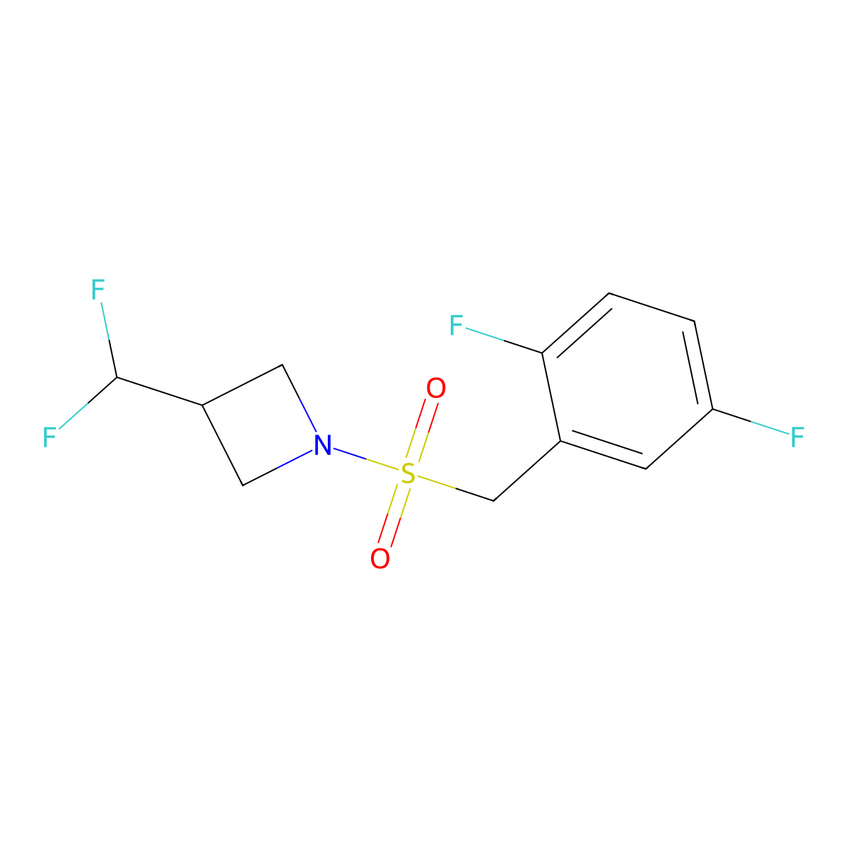 1-((2,5-Difluorobenzyl)sulfonyl)-3-(difluoromethyl)azetidine molecular structure, CAS 2309730-01-4