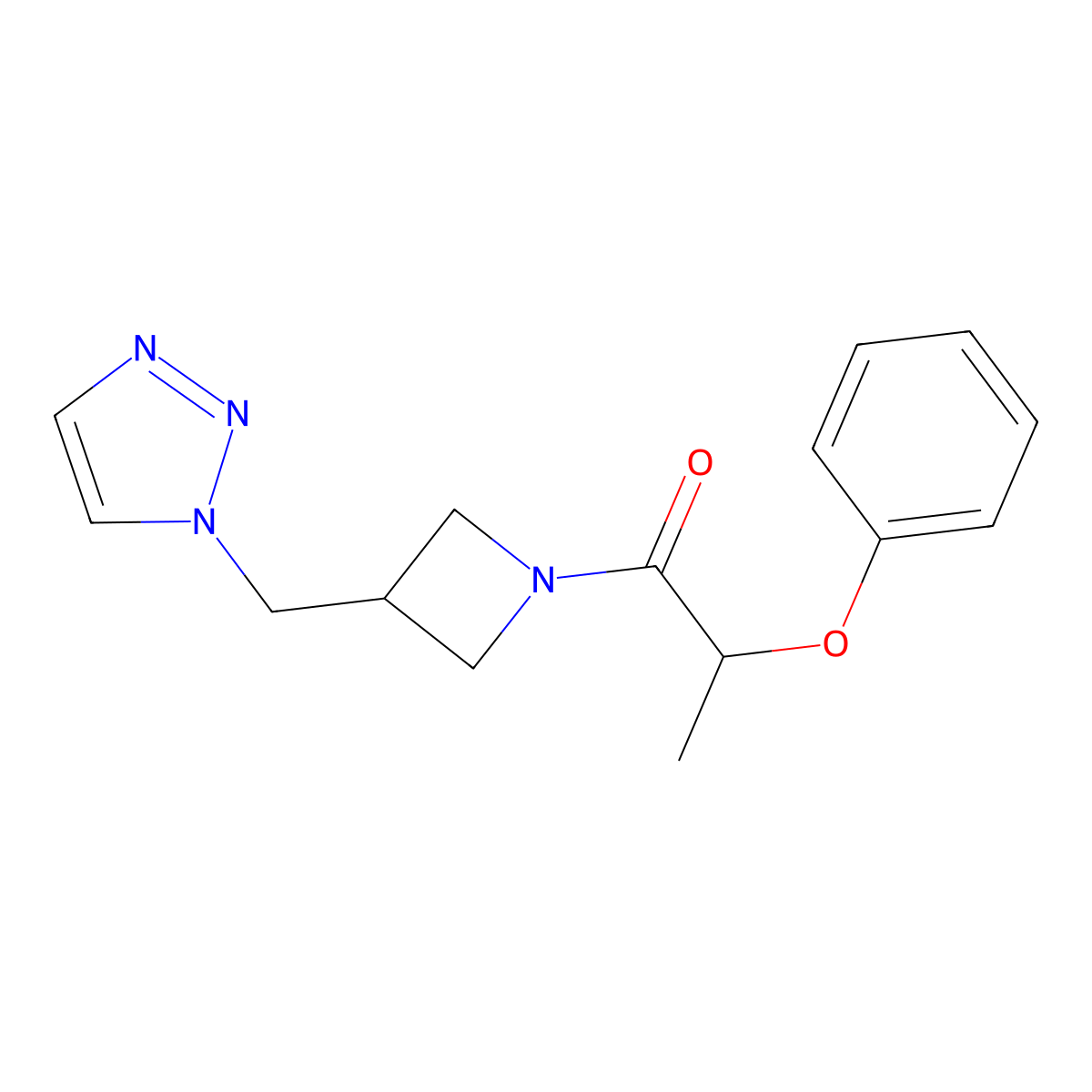 2-phenoxy-1-{3-[(1H-1,2,3-triazol-1-yl)methyl]azetidin-1-yl}propan-1-one molecular structure, CAS 2309731-13-1