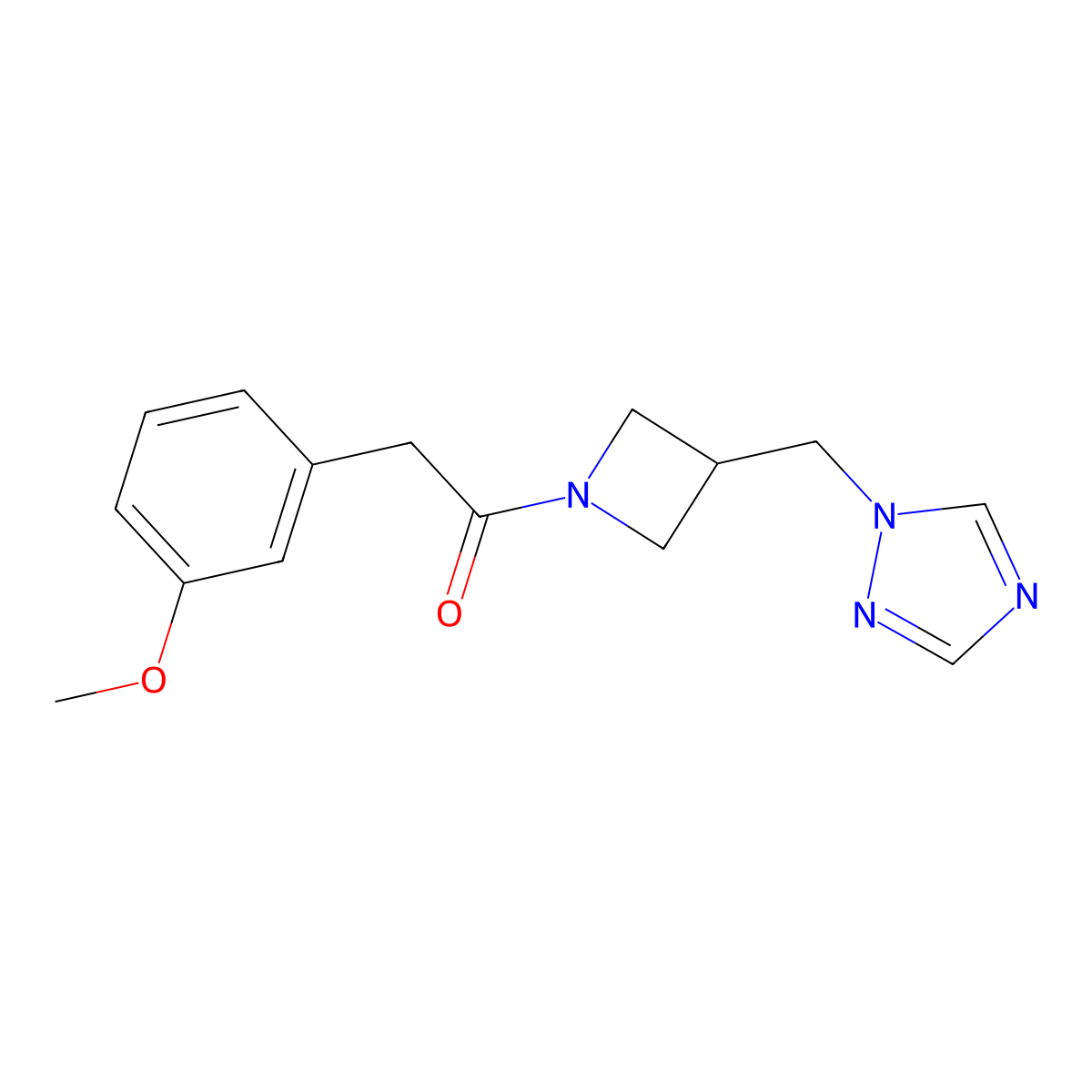 2-(3-methoxyphenyl)-1-{3-[(1H-1,2,4-triazol-1-yl)methyl]azetidin-1-yl}ethan-1-one molecular structure, CAS 2309731-29-9