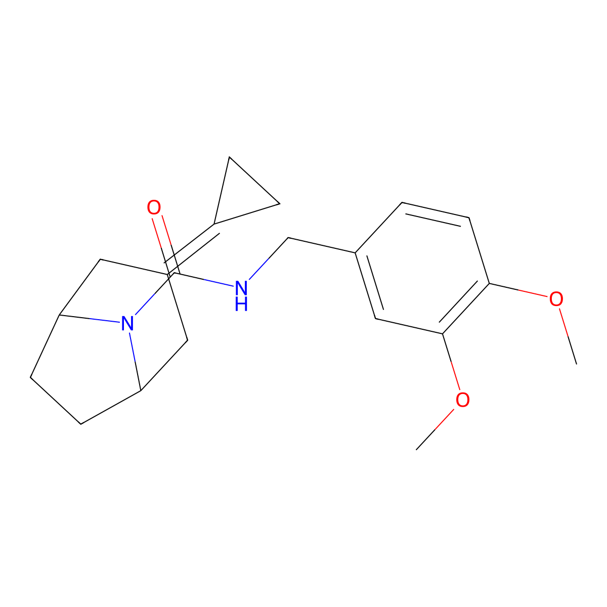 3-cyclopropylidene-N-[(3,4-dimethoxyphenyl)methyl]-8-azabicyclo[3.2.1]octane-8-carboxamide molecular structure, CAS 2309731-67-5