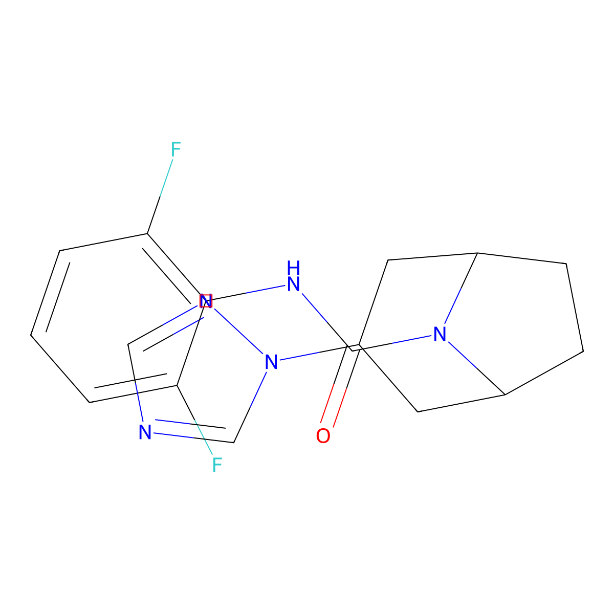 N-(2,6-difluorophenyl)-3-(1H-1,2,4-triazol-1-yl)-8-azabicyclo[3.2.1]octane-8-carboxamide molecular structure, CAS 2309731-77-7