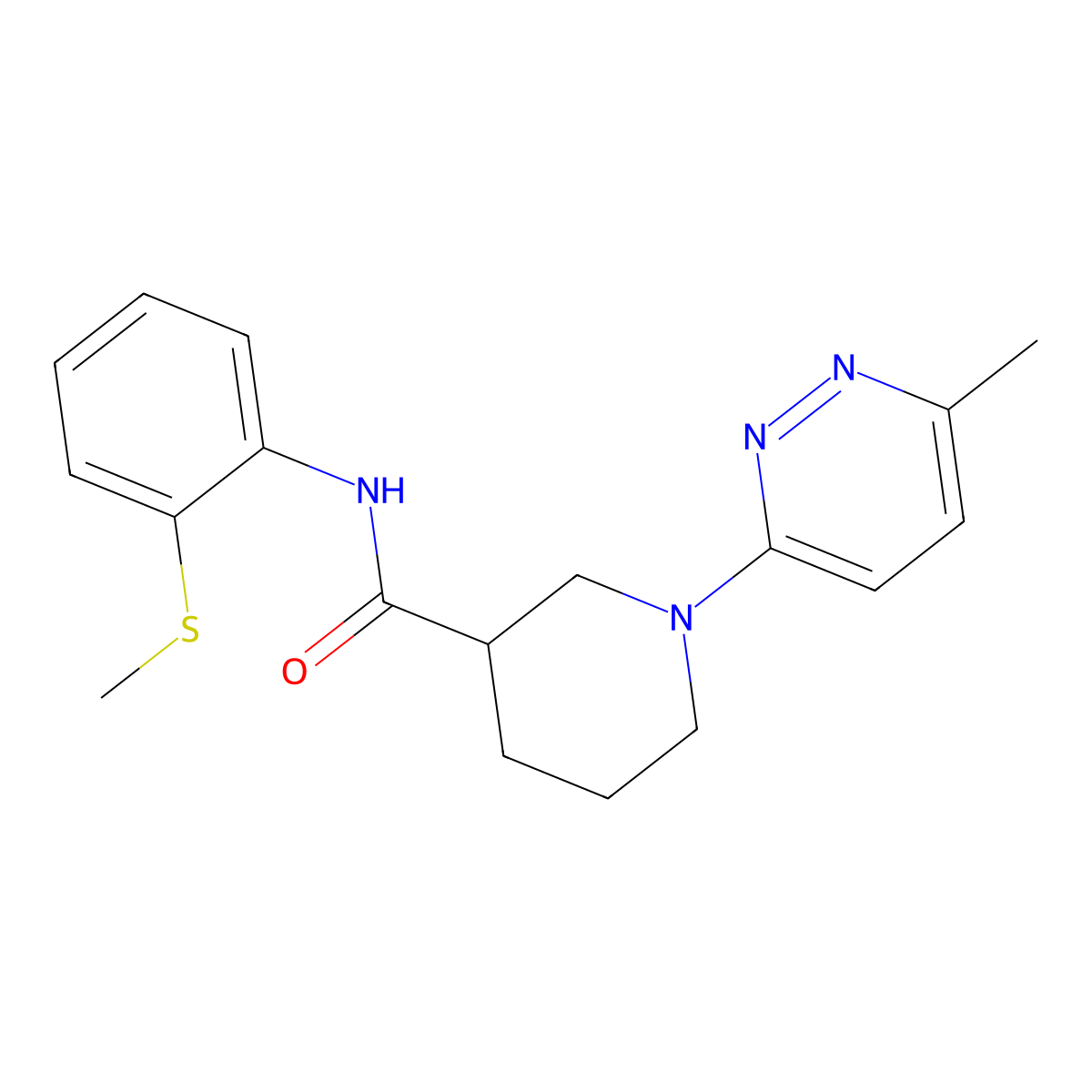 1-(6-methylpyridazin-3-yl)-N-(2-(methylthio)phenyl)piperidine-3-carboxamide molecular structure, CAS 2309731-85-7