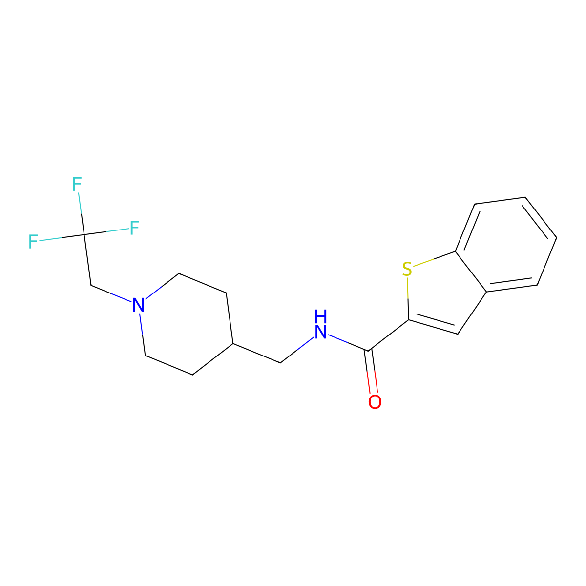 N-{[1-(2,2,2-trifluoroethyl)piperidin-4-yl]methyl}-1-benzothiophene-2-carboxamide molecular structure, CAS 2309732-05-4