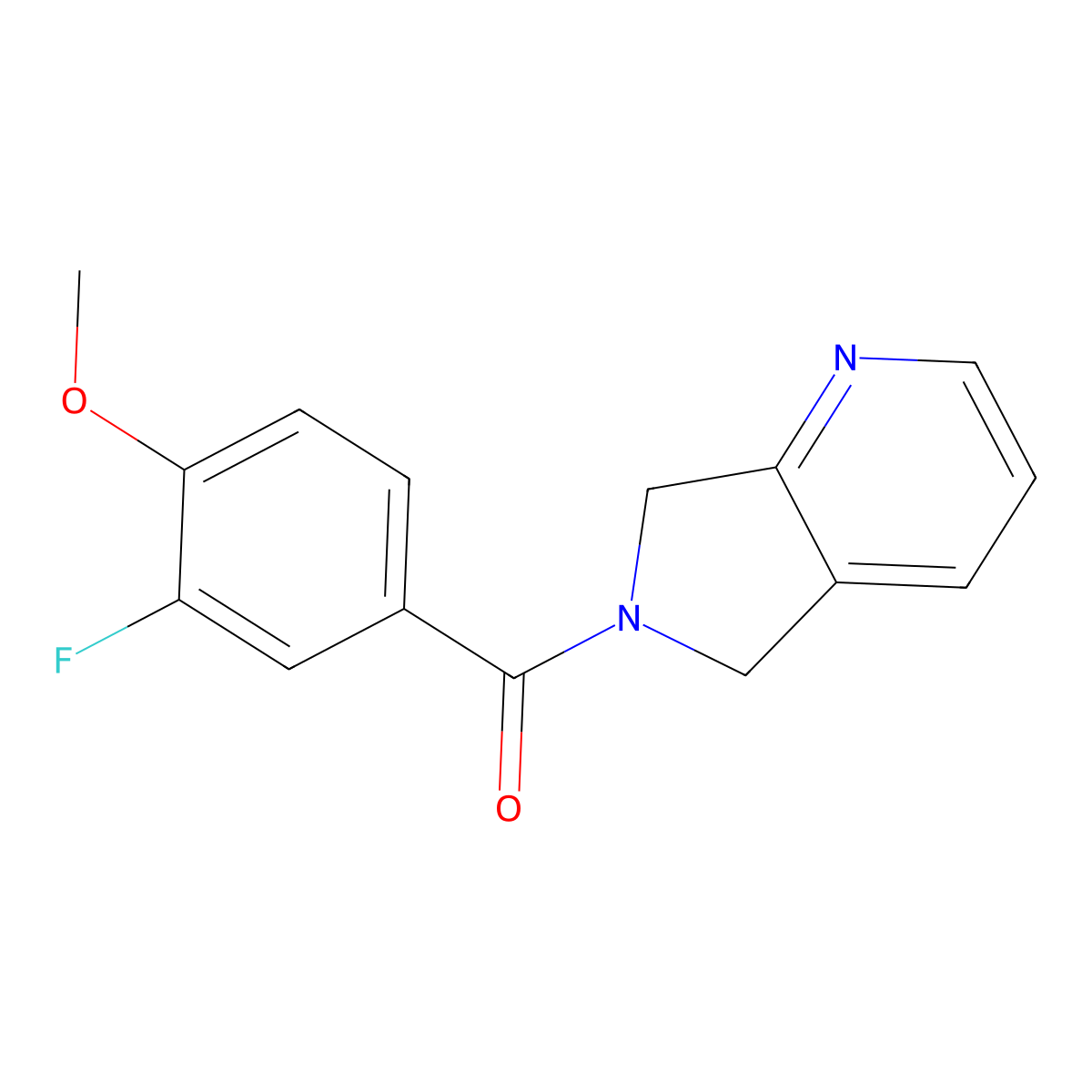 (3-fluoro-4-methoxyphenyl)(5H-pyrrolo[3,4-b]pyridin-6(7H)-yl)methanone molecular structure, CAS 2309732-16-7