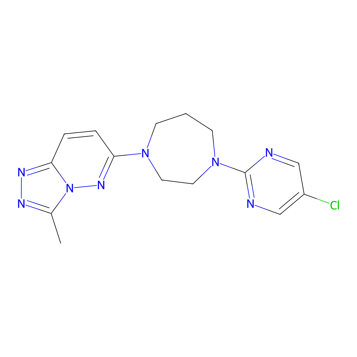 1-(5-Chloropyrimidin-2-yl)-4-{3-methyl-[1,2,4]triazolo[4,3-b]pyridazin-6-yl}-1,4-diazepane molecular structure, CAS 2309732-35-0