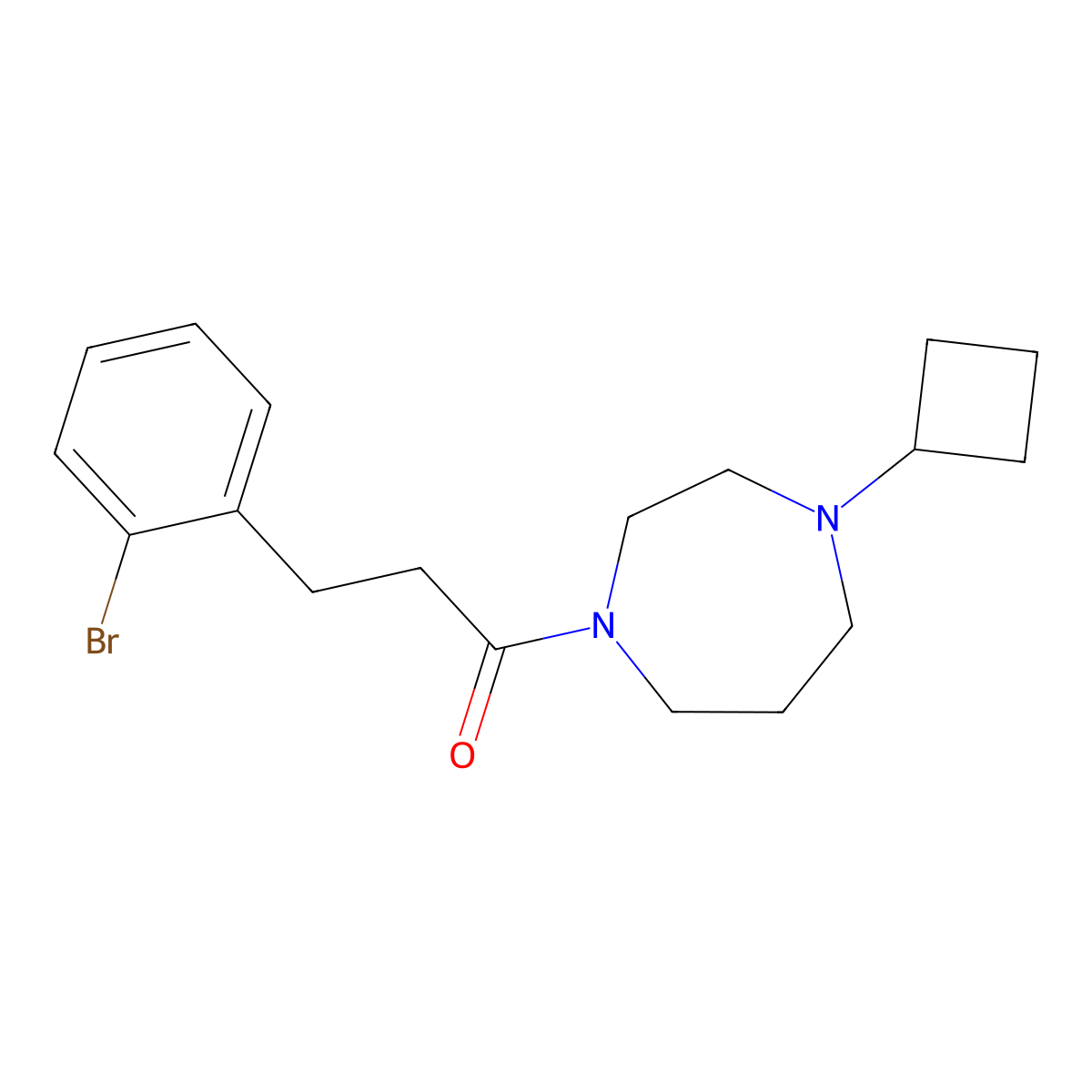 3-(2-Bromophenyl)-1-(4-cyclobutyl-1,4-diazepan-1-yl)propan-1-one molecular structure, CAS 2309732-50-9
