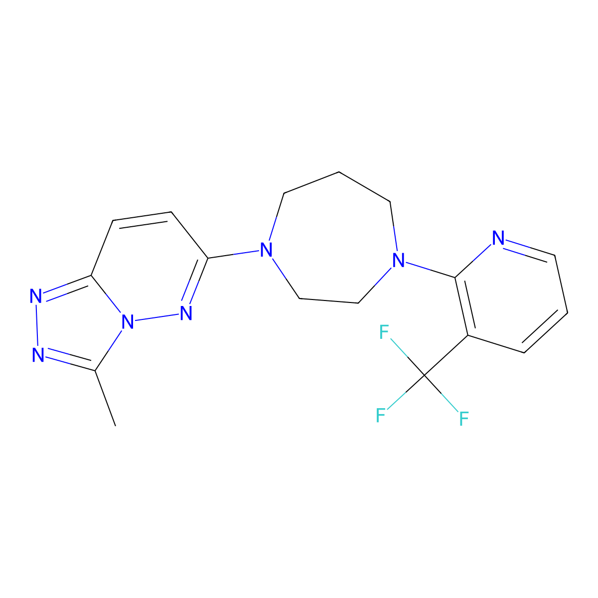 1-{3-Methyl-[1,2,4]triazolo[4,3-b]pyridazin-6-yl}-4-[3-(trifluoromethyl)pyridin-2-yl]-1,4-diazepane molecular structure, CAS 2309732-51-0