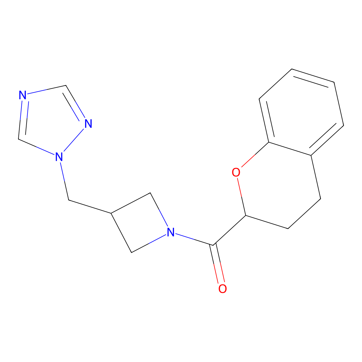 1-{[1-(3,4-dihydro-2H-1-benzopyran-2-carbonyl)azetidin-3-yl]methyl}-1H-1,2,4-triazole molecular structure, CAS 2309732-63-4