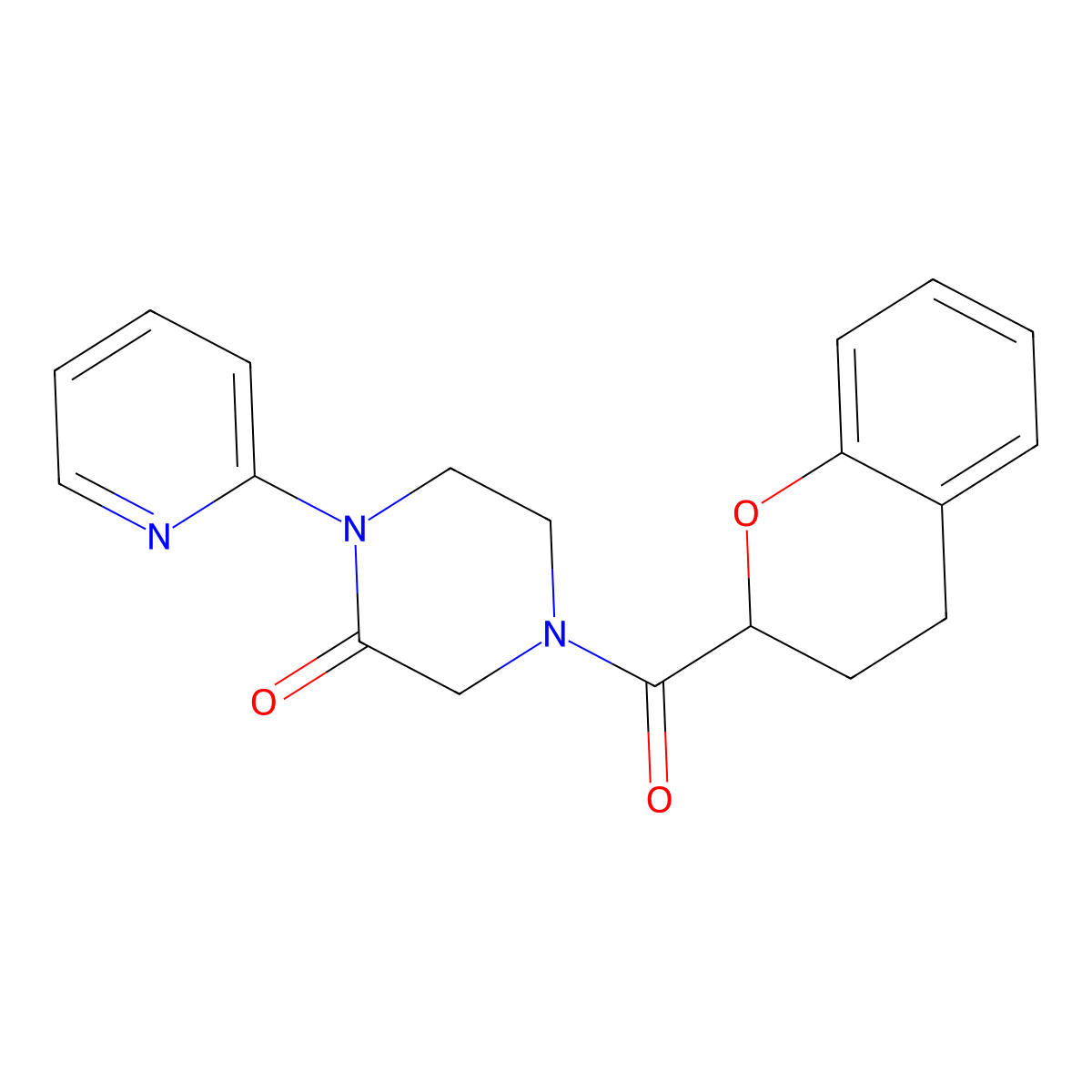 4-(Chromane-2-carbonyl)-1-(pyridin-2-yl)piperazin-2-one molecular structure, CAS 2309732-68-9