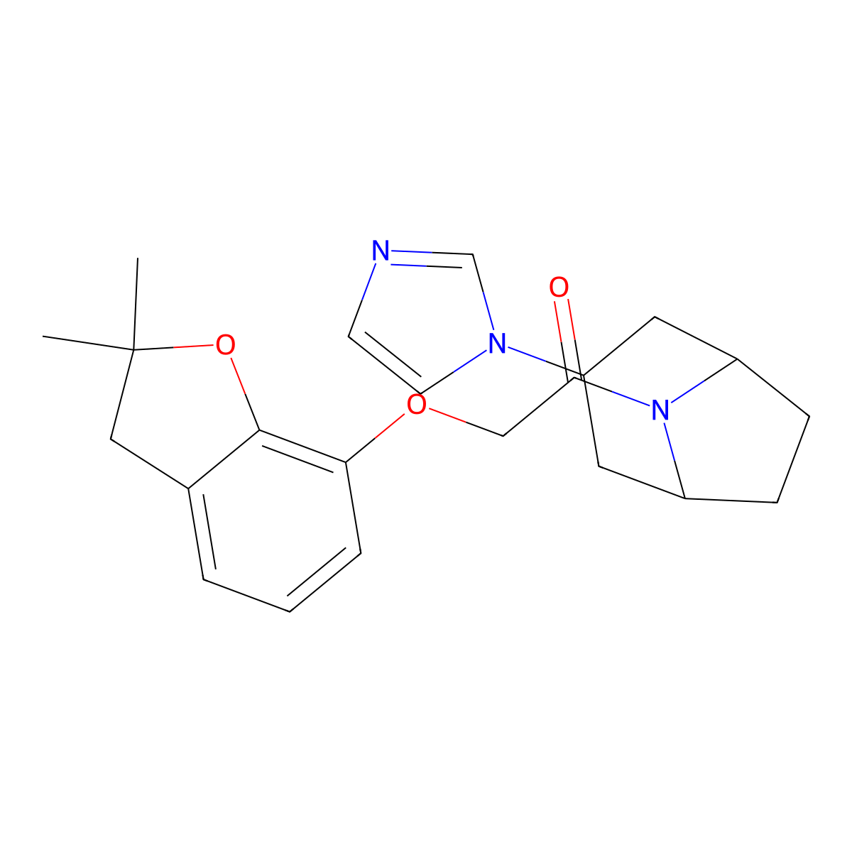 2-[(2,2-dimethyl-2,3-dihydro-1-benzofuran-7-yl)oxy]-1-[3-(1H-imidazol-1-yl)-8-azabicyclo[3.2.1]octan-8-yl]ethan-1-one molecular structure, CAS 2309732-73-6