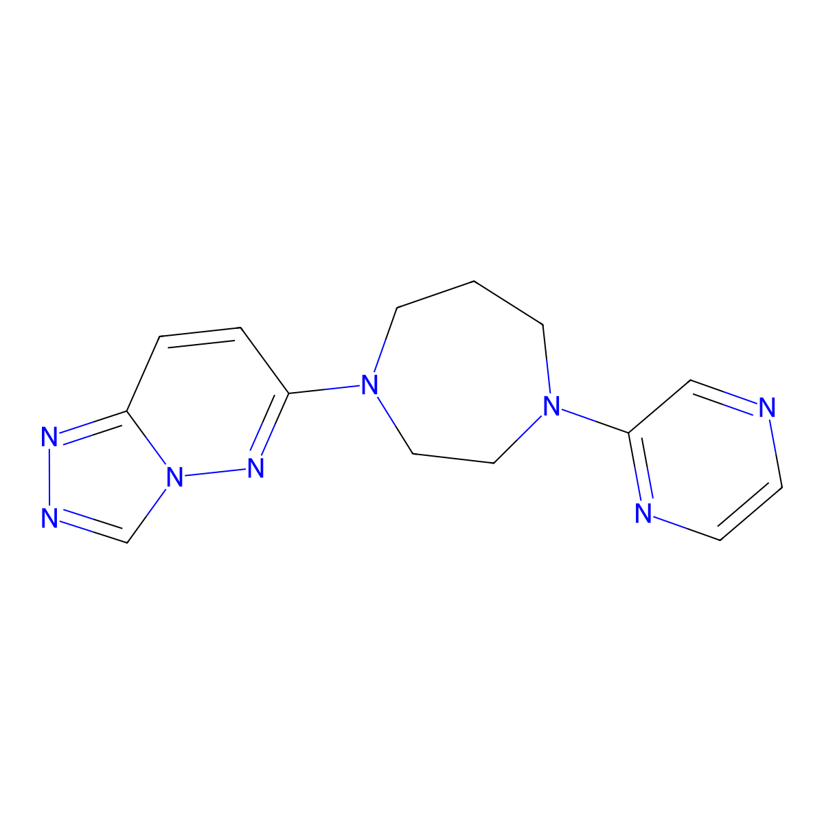 1-(Pyrazin-2-yl)-4-{[1,2,4]triazolo[4,3-b]pyridazin-6-yl}-1,4-diazepane molecular structure, CAS 2309732-81-6