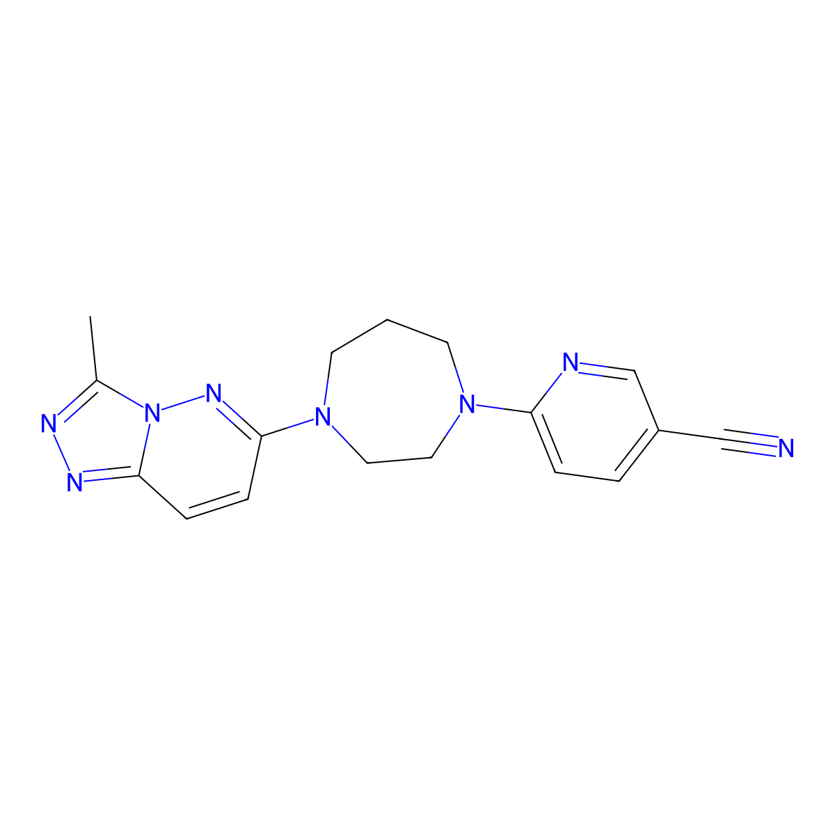 6-(4-{3-Methyl-[1,2,4]triazolo[4,3-b]pyridazin-6-yl}-1,4-diazepan-1-yl)pyridine-3-carbonitrile molecular structure, CAS 2309732-87-2