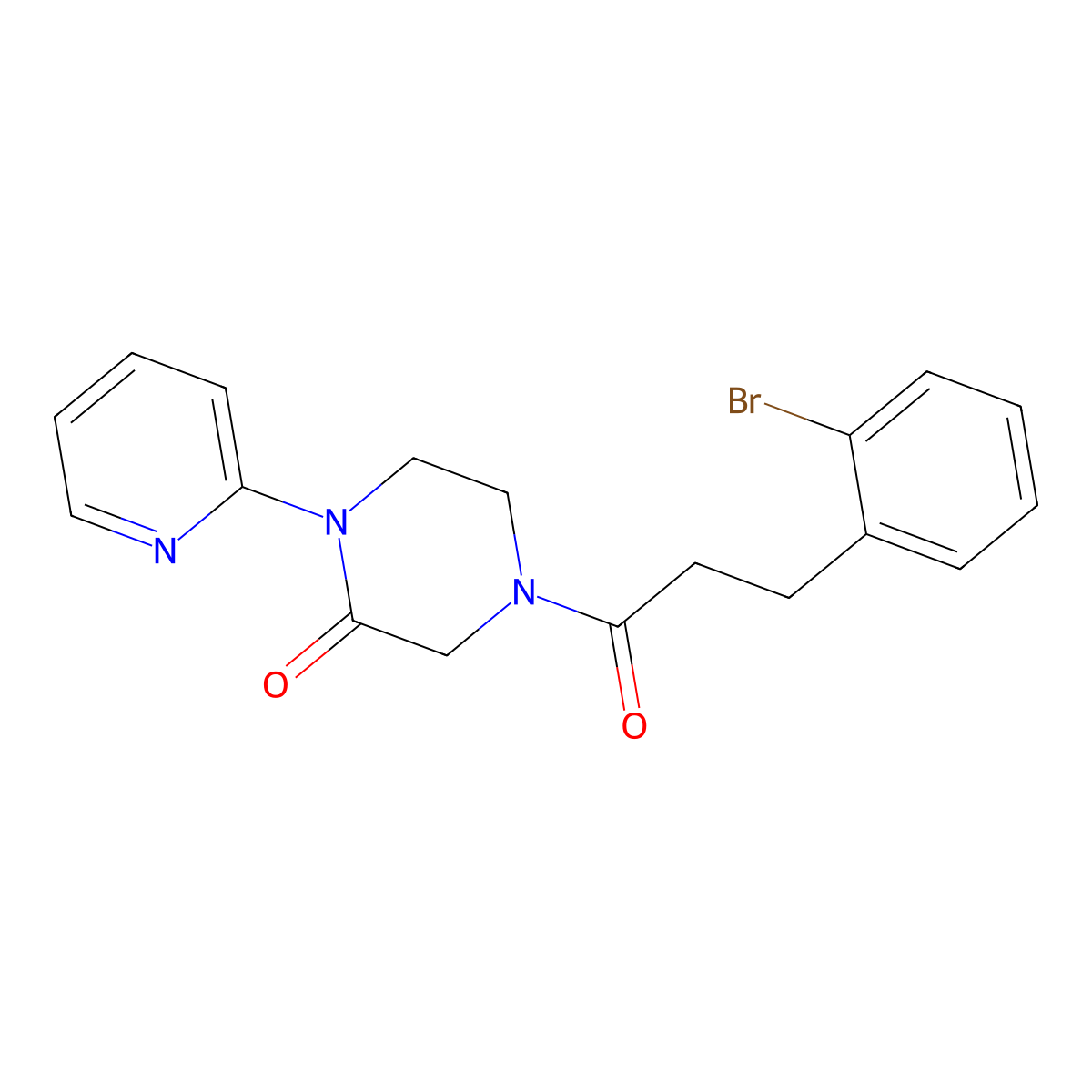 4-[3-(2-Bromophenyl)propanoyl]-1-(pyridin-2-yl)piperazin-2-one molecular structure, CAS 2309733-06-8