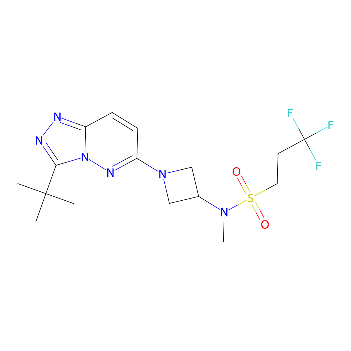 N-(1-{3-tert-butyl-[1,2,4]triazolo[4,3-b]pyridazin-6-yl}azetidin-3-yl)-3,3,3-trifluoro-N-methylpropane-1-sulfonamide molecular structure, CAS 2309733-12-6