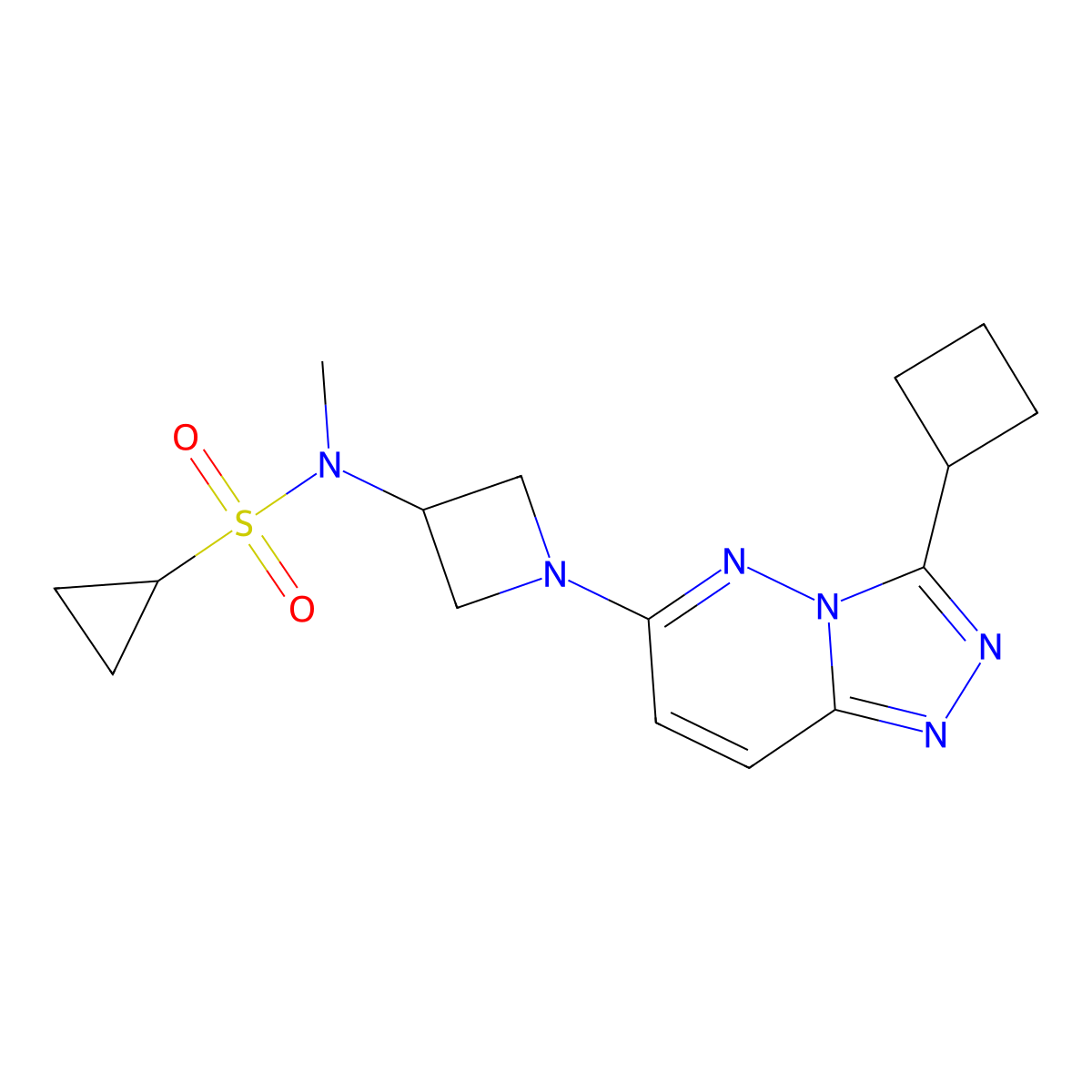 N-(1-{3-cyclobutyl-[1,2,4]triazolo[4,3-b]pyridazin-6-yl}azetidin-3-yl)-N-methylcyclopropanesulfonamide molecular structure, CAS 2309733-32-0
