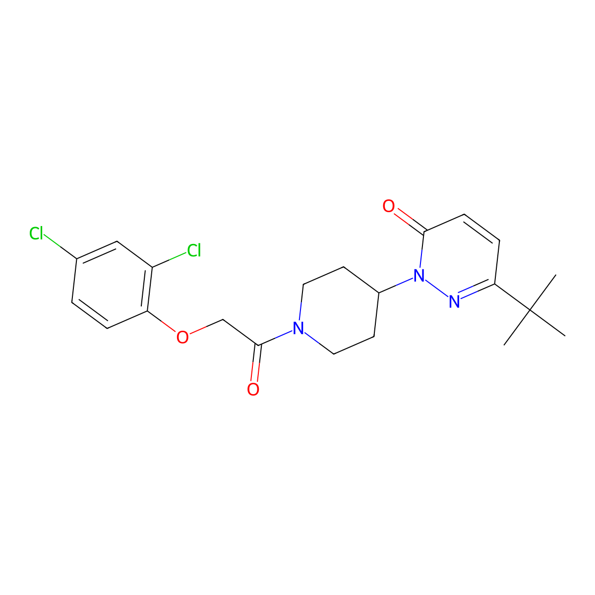 6-Tert-butyl-2-{1-[2-(2,4-dichlorophenoxy)acetyl]piperidin-4-yl}-2,3-dihydropyridazin-3-one molecular structure, CAS 2309733-65-9