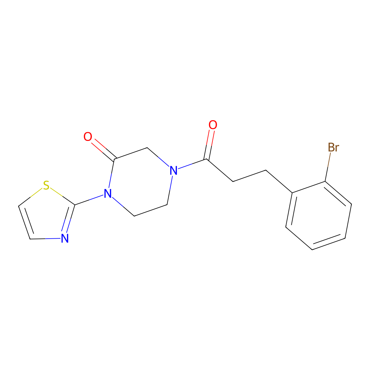 4-[3-(2-Bromophenyl)propanoyl]-1-(1,3-thiazol-2-yl)piperazin-2-one molecular structure, CAS 2309733-91-1