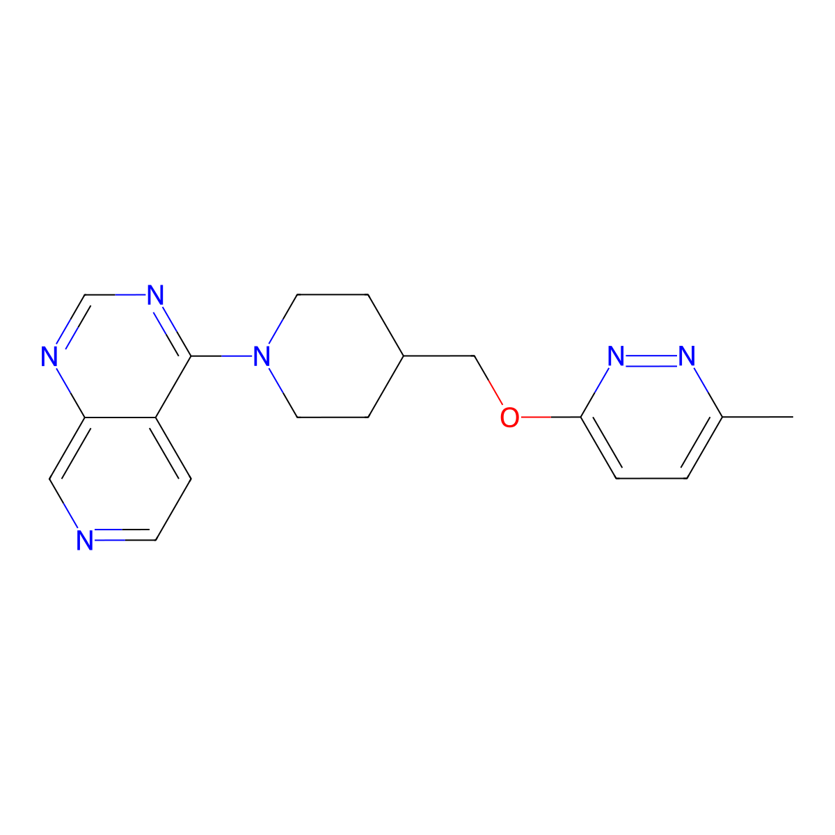 3-Methyl-6-[(1-{pyrido[3,4-d]pyrimidin-4-yl}piperidin-4-yl)methoxy]pyridazine molecular structure, CAS 2309734-00-5