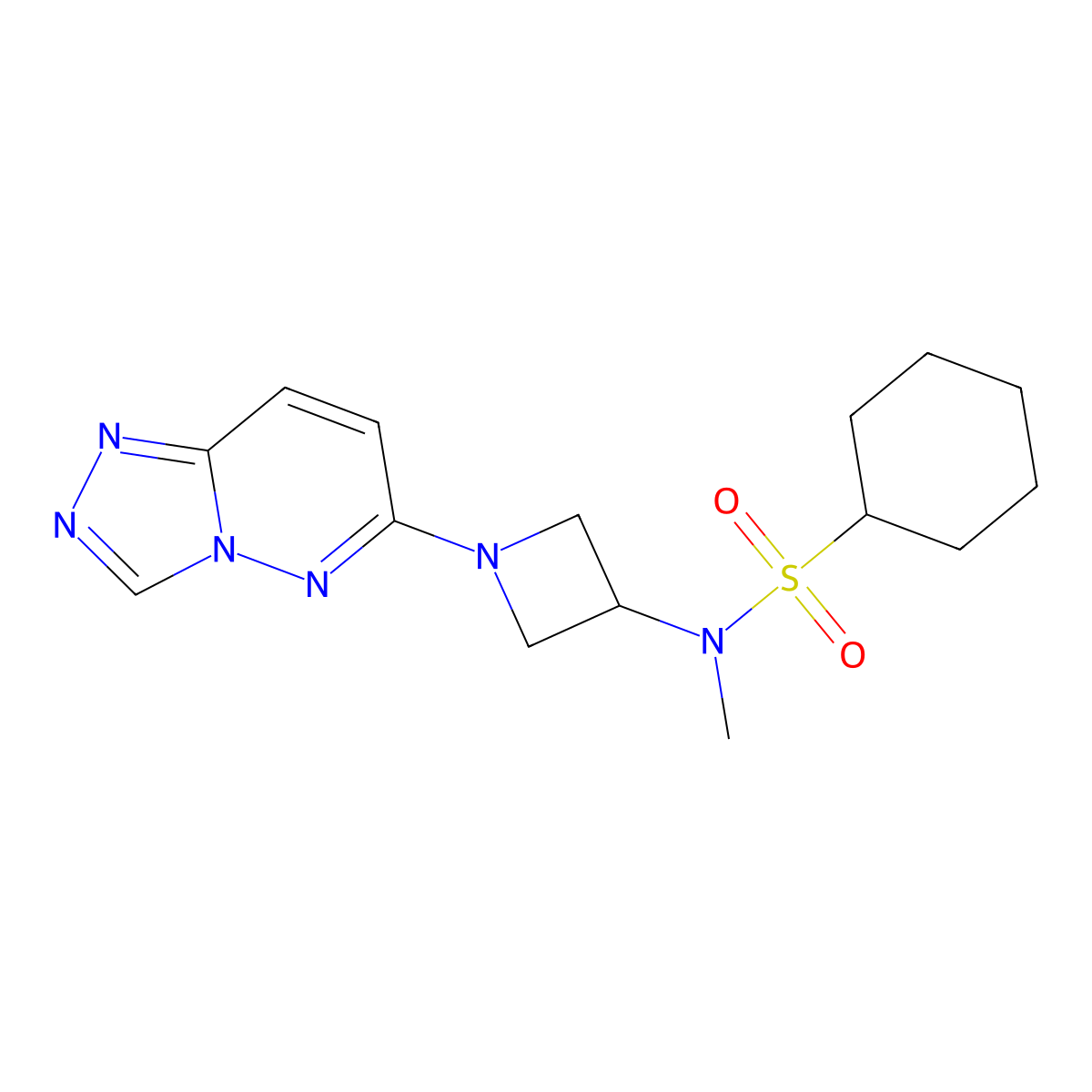N-methyl-N-(1-{[1,2,4]triazolo[4,3-b]pyridazin-6-yl}azetidin-3-yl)cyclohexanesulfonamide molecular structure, CAS 2309734-35-6