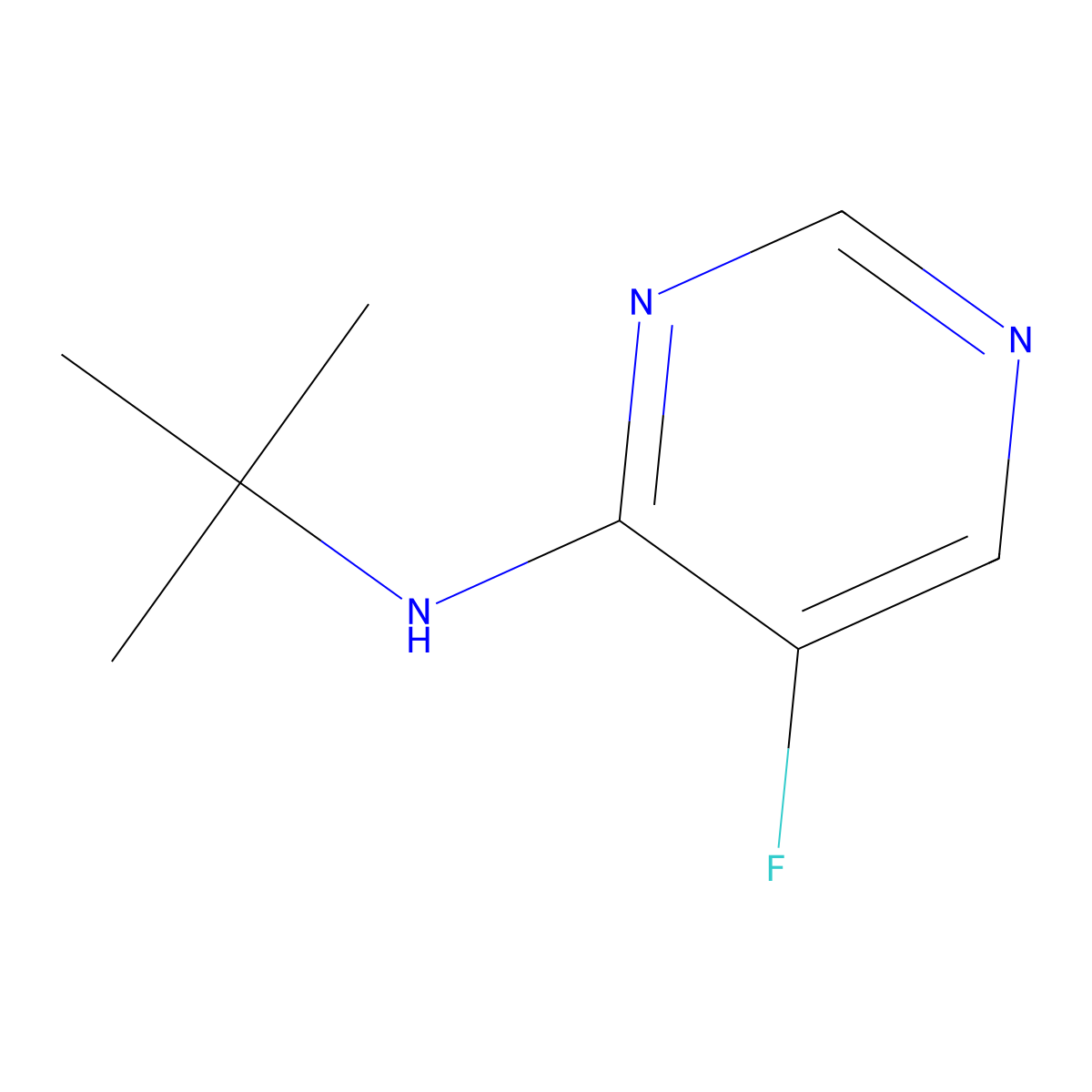N-tert-butyl-5-fluoropyrimidin-4-amine molecular structure, CAS 2309734-41-4