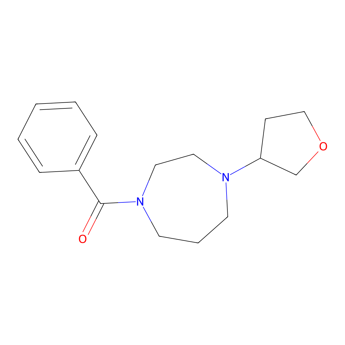 1-Benzoyl-4-(oxolan-3-yl)-1,4-diazepane molecular structure, CAS 2309734-94-7