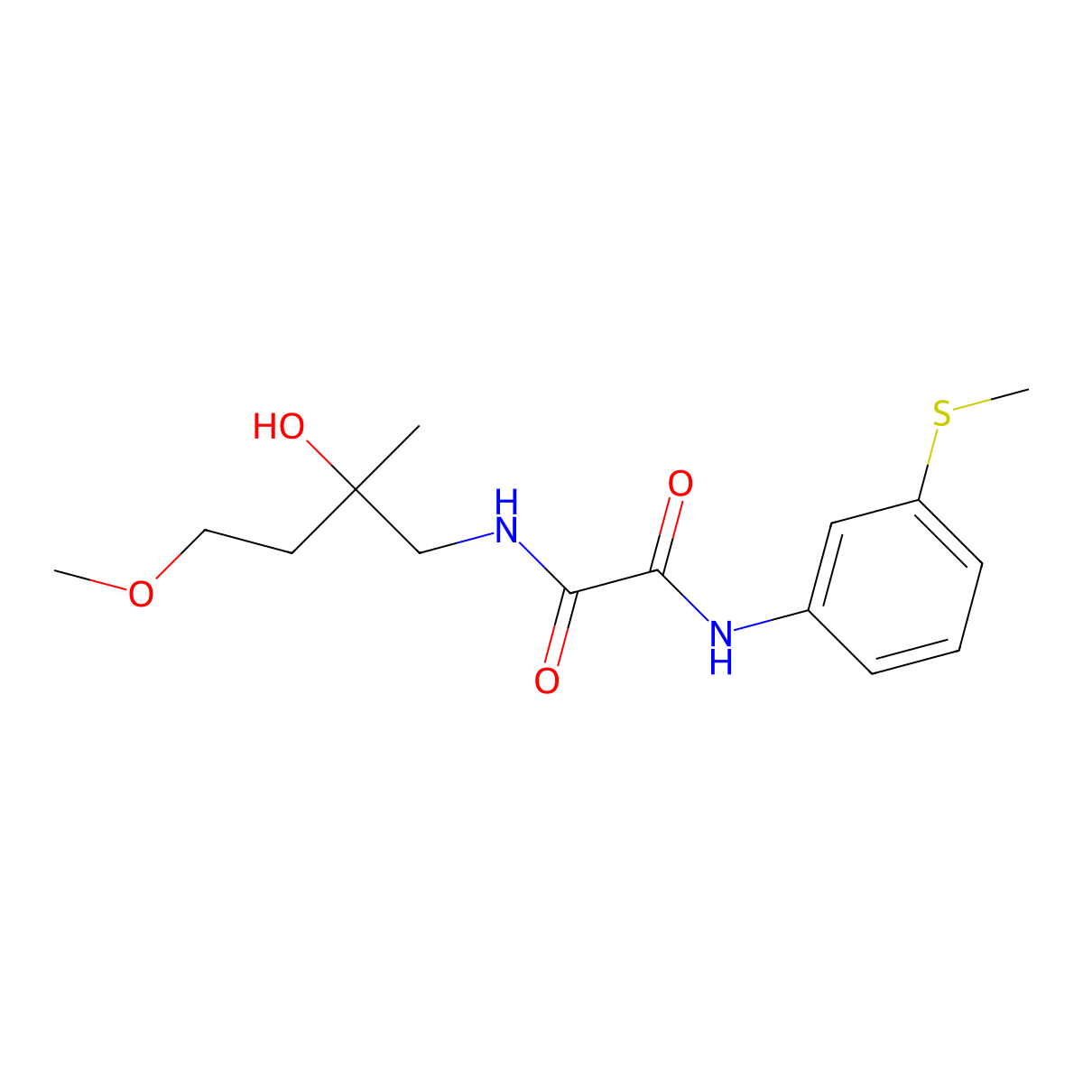 N-(2-hydroxy-4-methoxy-2-methylbutyl)-N'-[3-(methylsulfanyl)phenyl]ethanediamide molecular structure, CAS 2309745-91-1