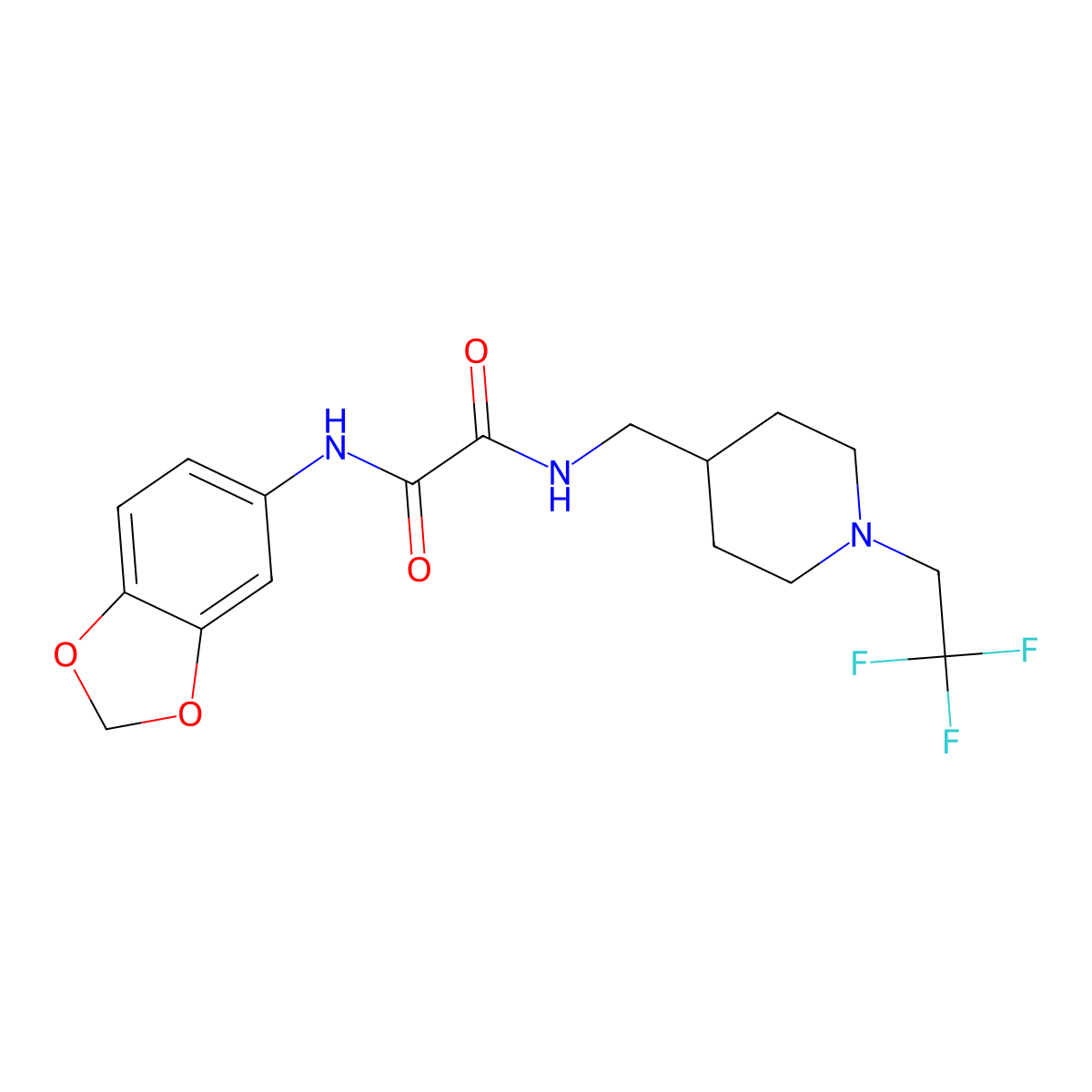 N-(2H-1,3-benzodioxol-5-yl)-N'-{[1-(2,2,2-trifluoroethyl)piperidin-4-yl]methyl}ethanediamide molecular structure, CAS 2309746-45-8