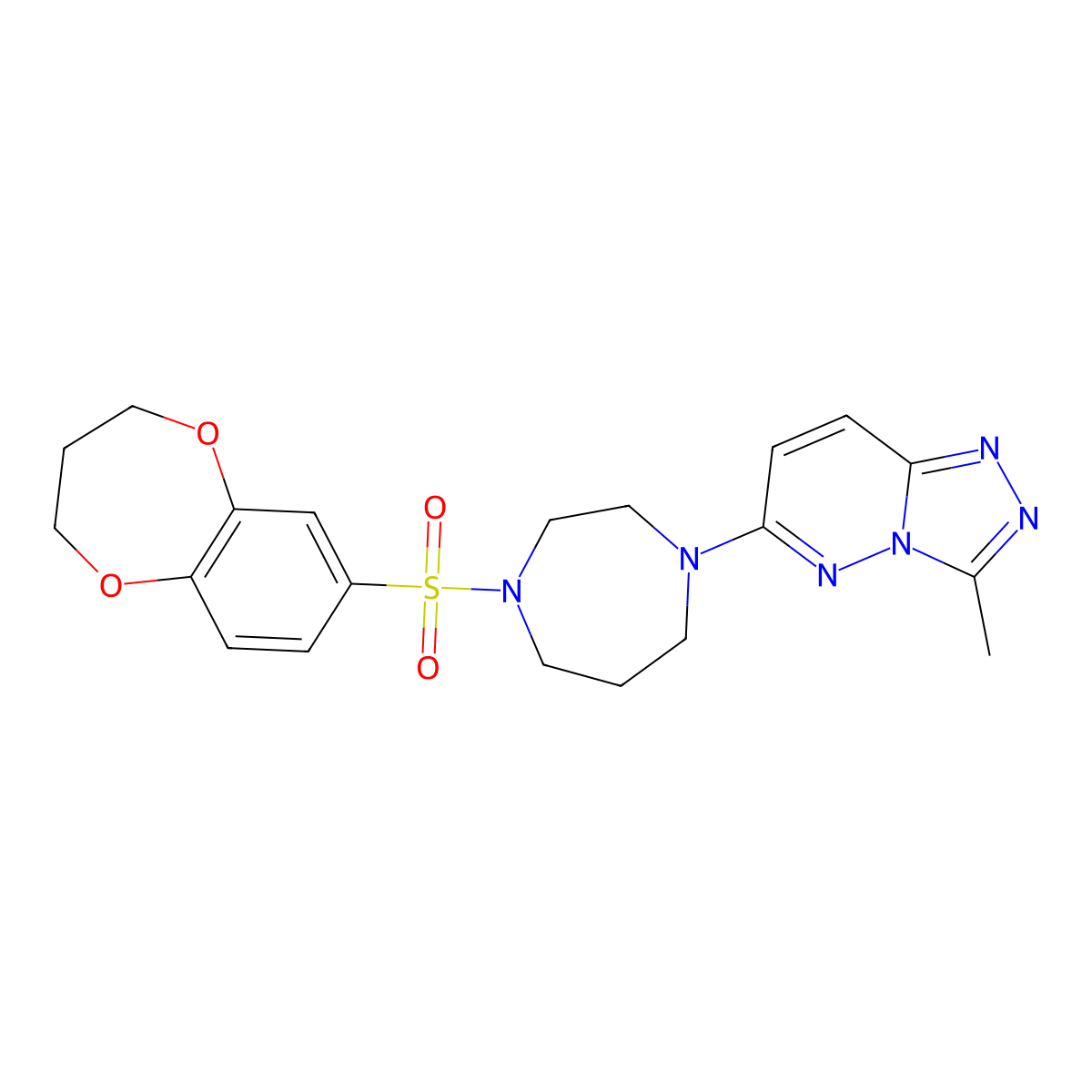 1-(3,4-dihydro-2H-1,5-benzodioxepine-7-sulfonyl)-4-{3-methyl-[1,2,4]triazolo[4,3-b]pyridazin-6-yl}-1,4-diazepane molecular structure, CAS 2309746-62-9