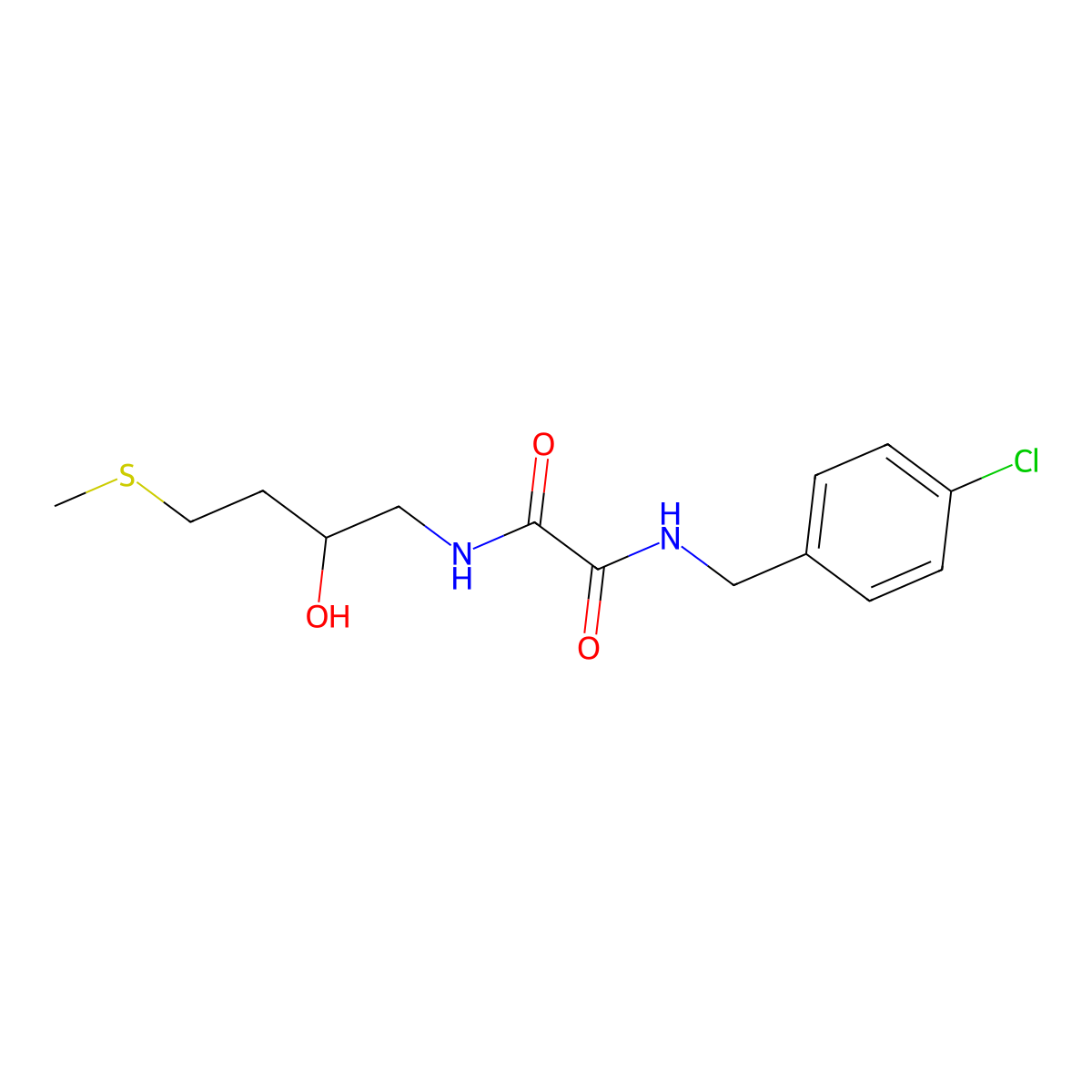 N'-[(4-chlorophenyl)methyl]-N-[2-hydroxy-4-(methylsulfanyl)butyl]ethanediamide molecular structure, CAS 2309746-72-1