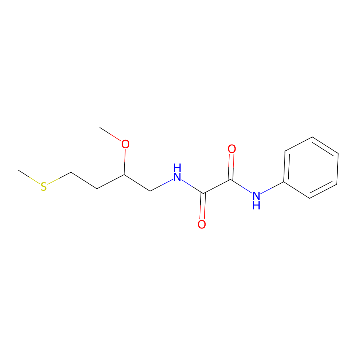 N-[2-methoxy-4-(methylsulfanyl)butyl]-N'-phenylethanediamide molecular structure, CAS 2309746-87-8