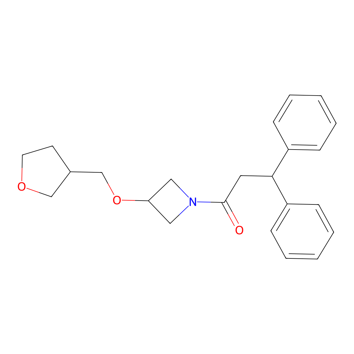 1-{3-[(Oxolan-3-yl)methoxy]azetidin-1-yl}-3,3-diphenylpropan-1-one molecular structure, CAS 2309747-34-8