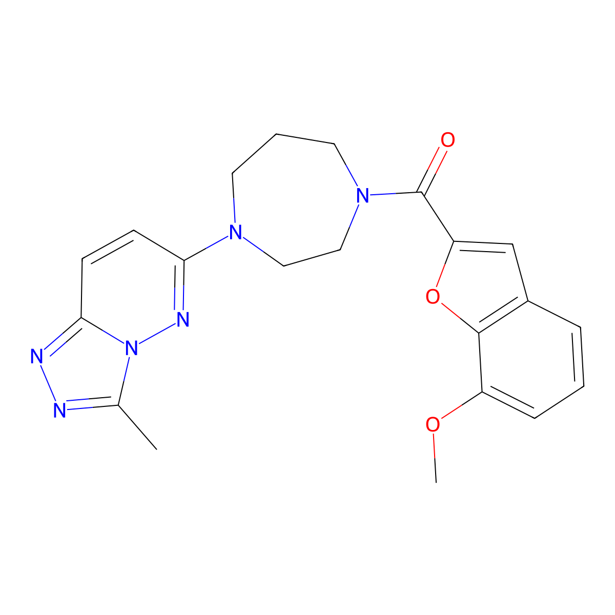 1-(7-Methoxy-1-benzofuran-2-carbonyl)-4-{3-methyl-[1,2,4]triazolo[4,3-b]pyridazin-6-yl}-1,4-diazepane molecular structure, CAS 2309747-55-3