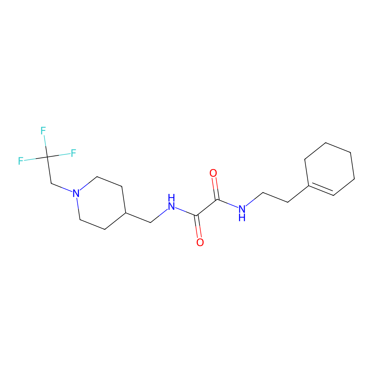 N'-[2-(cyclohex-1-en-1-yl)ethyl]-N-{[1-(2,2,2-trifluoroethyl)piperidin-4-yl]methyl}ethanediamide molecular structure, CAS 2309747-62-2