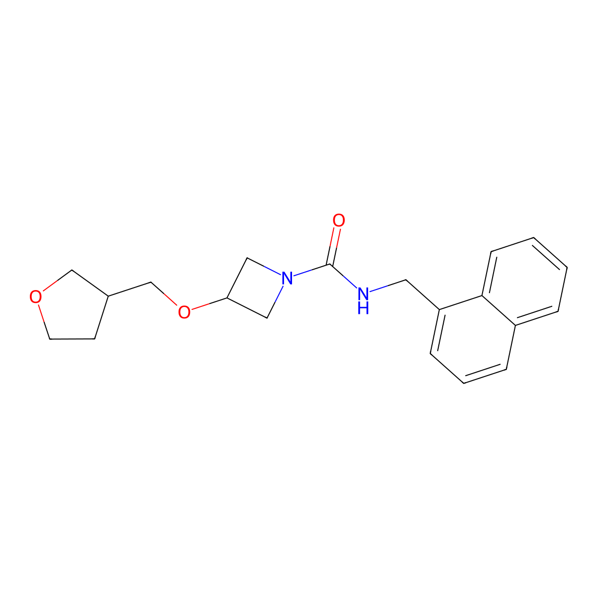N-(naphthalen-1-ylmethyl)-3-((tetrahydrofuran-3-yl)methoxy)azetidine-1-carboxamide molecular structure, CAS 2309747-70-2