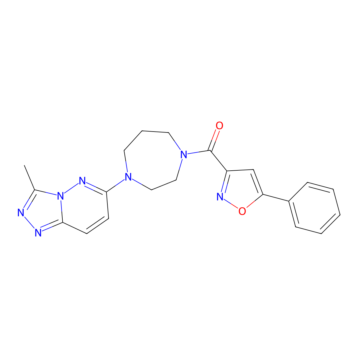 1-{3-Methyl-[1,2,4]triazolo[4,3-b]pyridazin-6-yl}-4-(5-phenyl-1,2-oxazole-3-carbonyl)-1,4-diazepane molecular structure, CAS 2309748-14-7