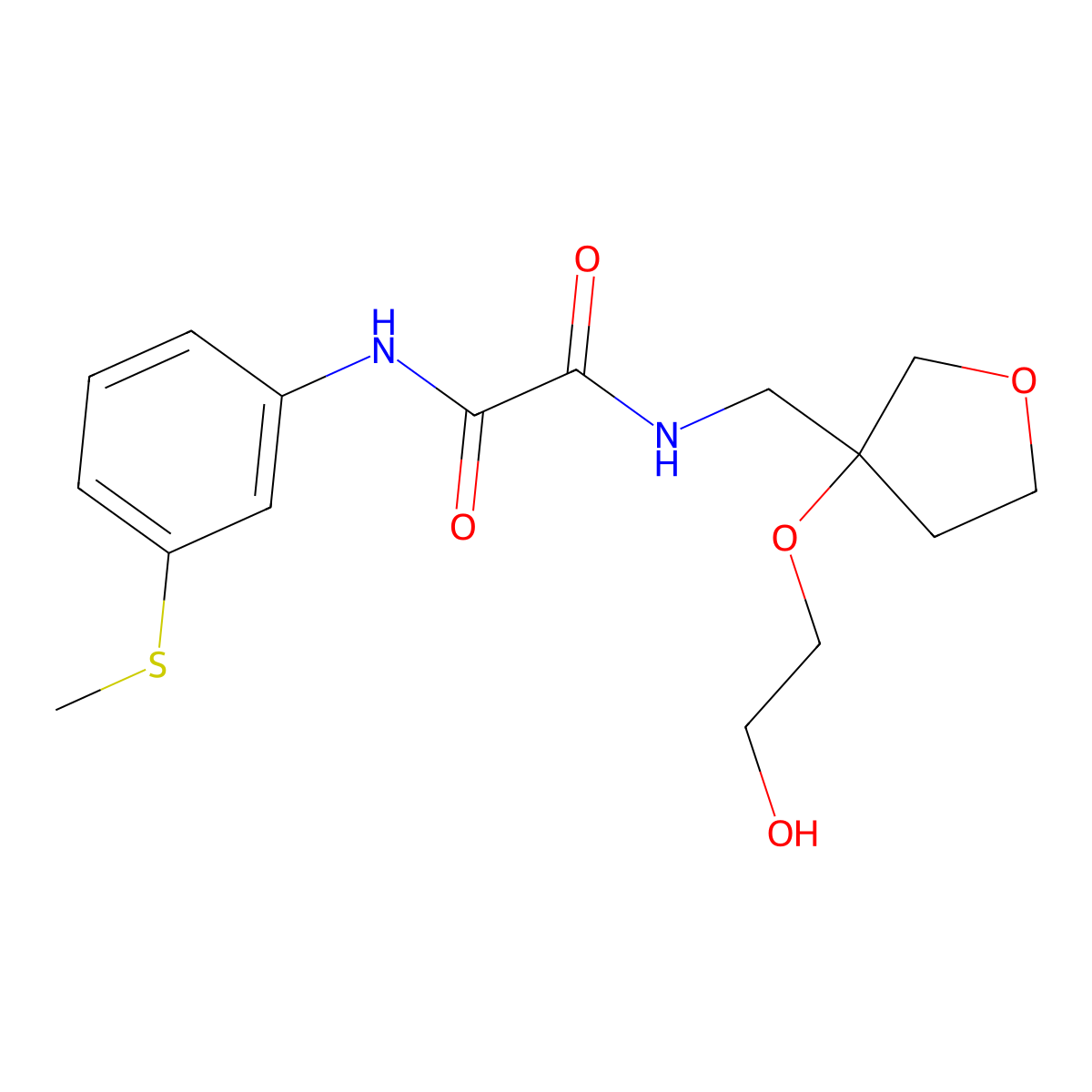 N-{[3-(2-hydroxyethoxy)oxolan-3-yl]methyl}-N'-[3-(methylsulfanyl)phenyl]ethanediamide molecular structure, CAS 2309748-18-1