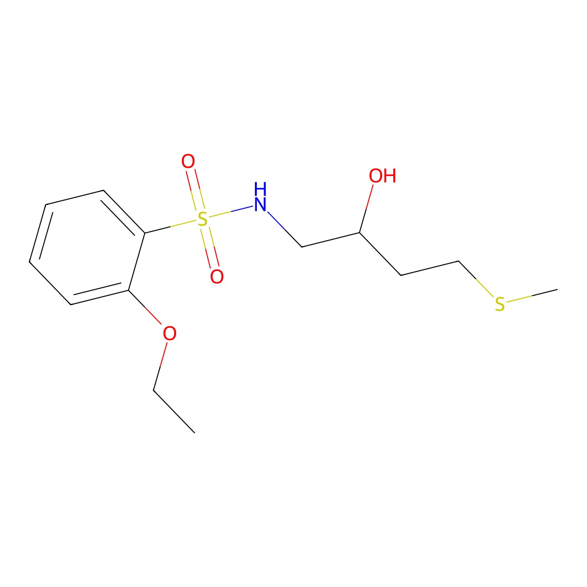 2-ethoxy-N-[2-hydroxy-4-(methylsulfanyl)butyl]benzene-1-sulfonamide molecular structure, CAS 2309748-58-9