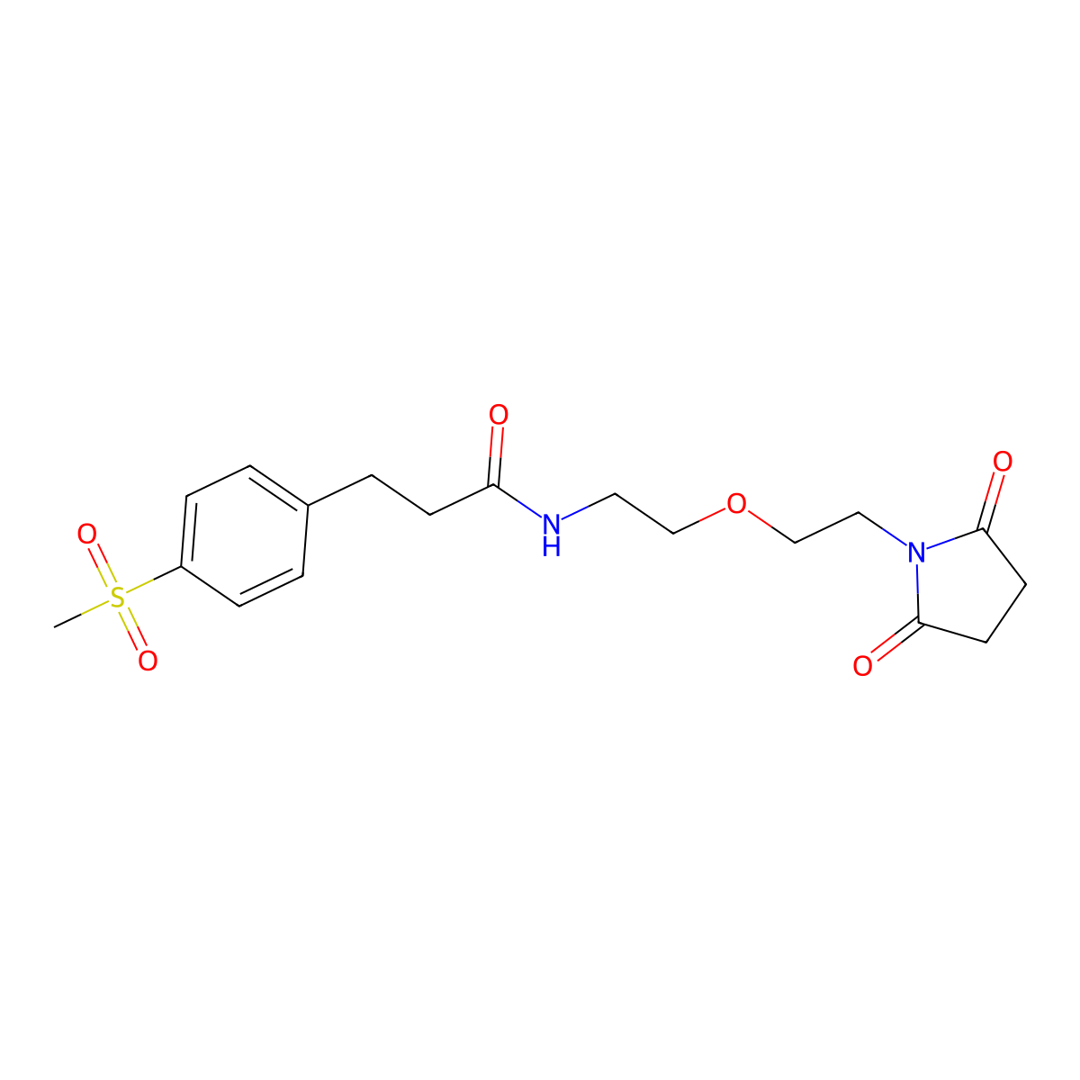 N-{2-[2-(2,5-dioxopyrrolidin-1-yl)ethoxy]ethyl}-3-(4-methanesulfonylphenyl)propanamide molecular structure, CAS 2309748-93-2