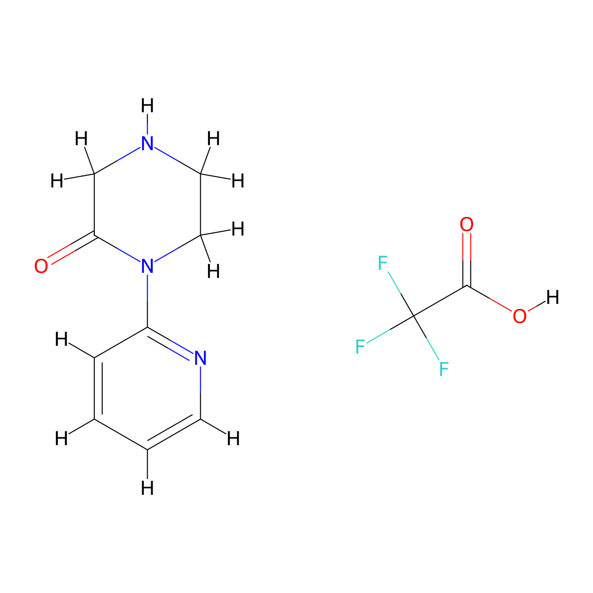 1-(Pyridin-2-yl)piperazin-2-one; trifluoroacetic acid molecular structure, CAS 2309748-98-7