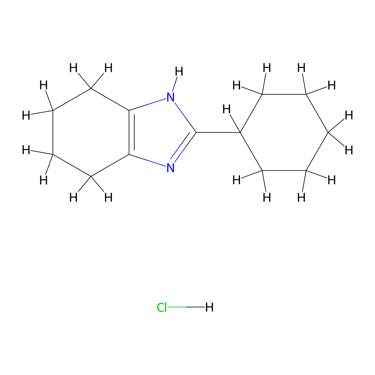 2-cyclohexyl-4,5,6,7-tetrahydro-1H-1,3-benzodiazole hydrochloride molecular structure, CAS 2309749-40-2