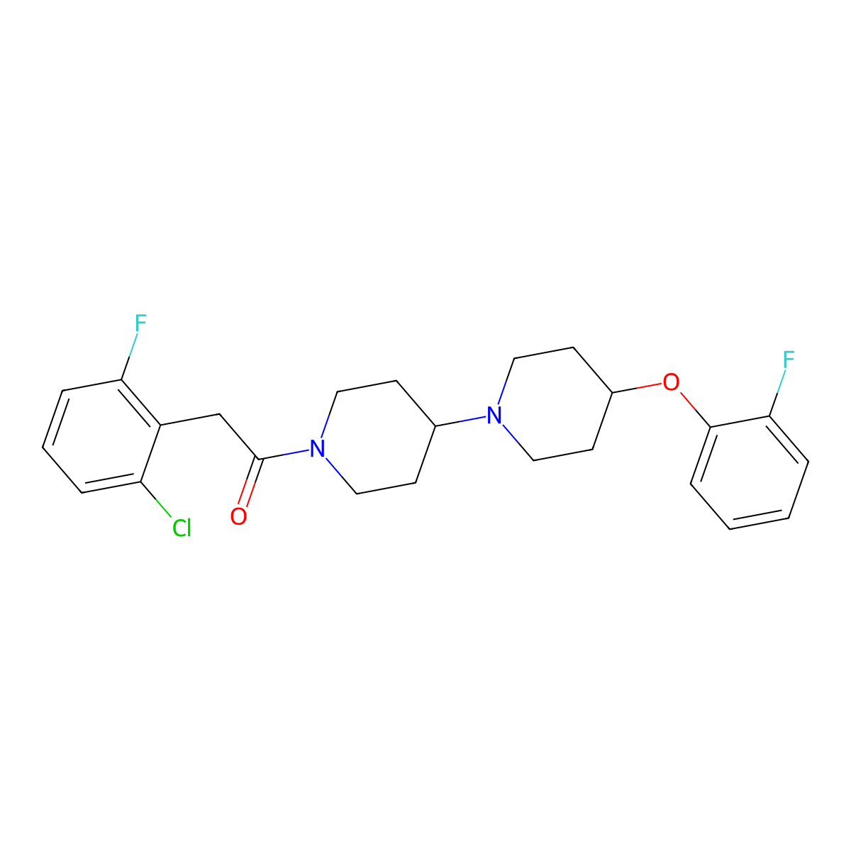 2-(2-Chloro-6-fluorophenyl)-1-(4-(2-fluorophenoxy)-[1,4'-bipiperidin]-1'-yl)ethan-1-one molecular structure, CAS 2309749-49-1