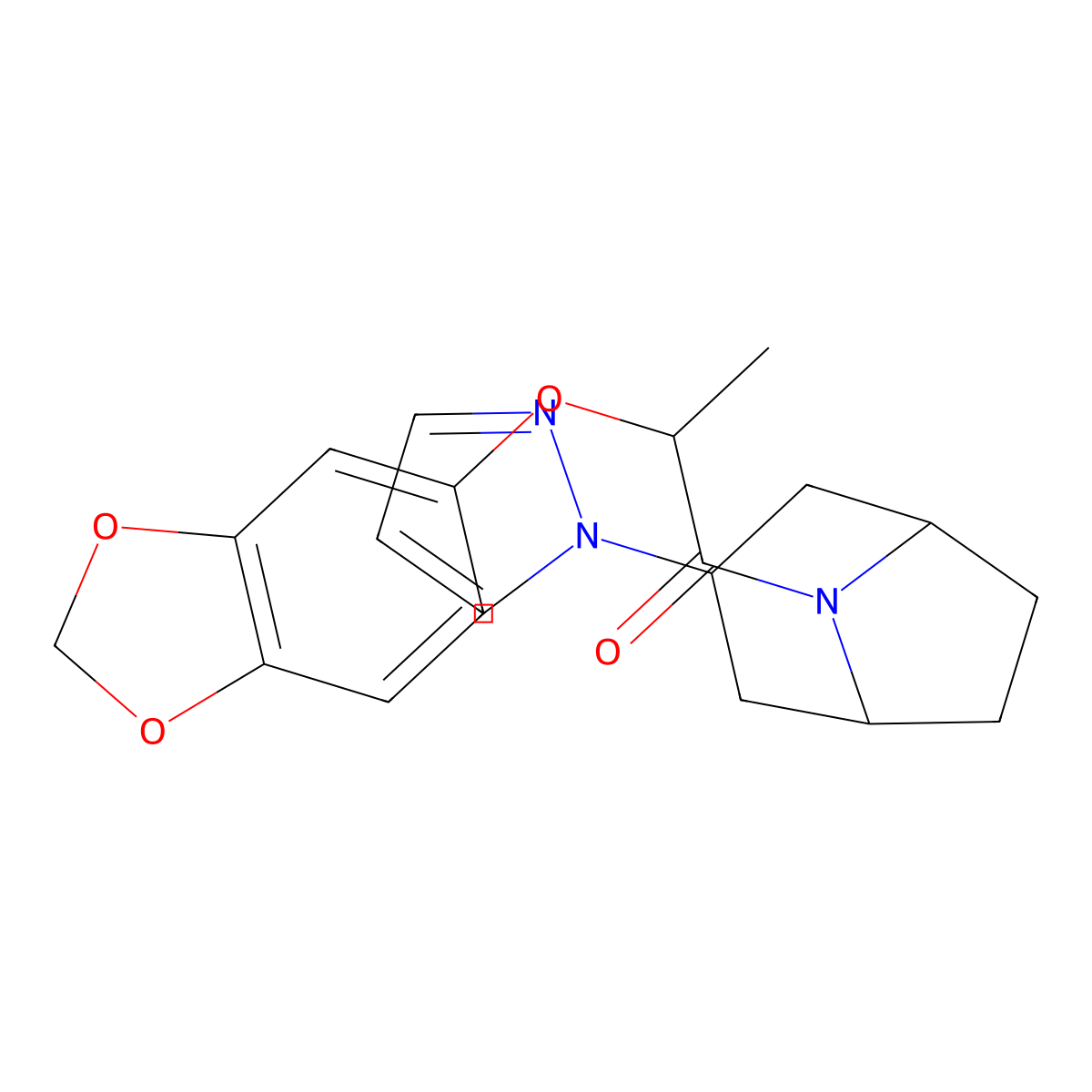 2-(2H-1,3-benzodioxol-5-yloxy)-1-[3-(1H-pyrazol-1-yl)-8-azabicyclo[3.2.1]octan-8-yl]propan-1-one molecular structure, CAS 2309749-92-4