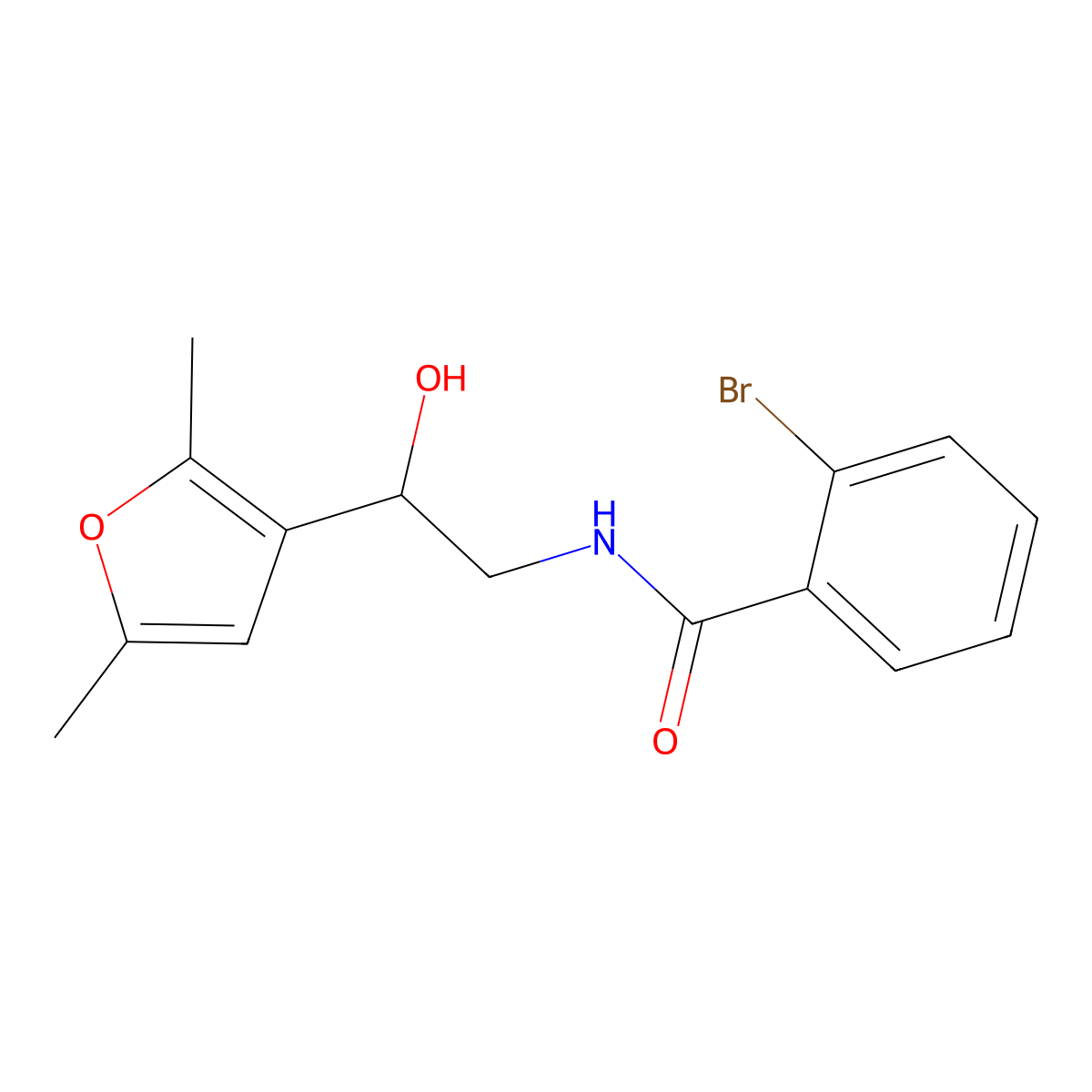 2-bromo-N-[2-(2,5-dimethylfuran-3-yl)-2-hydroxyethyl]benzamide molecular structure, CAS 2309750-20-5