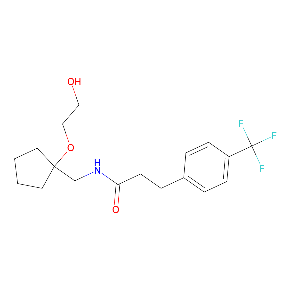 N-{[1-(2-hydroxyethoxy)cyclopentyl]methyl}-3-[4-(trifluoromethyl)phenyl]propanamide molecular structure, CAS 2309750-62-5
